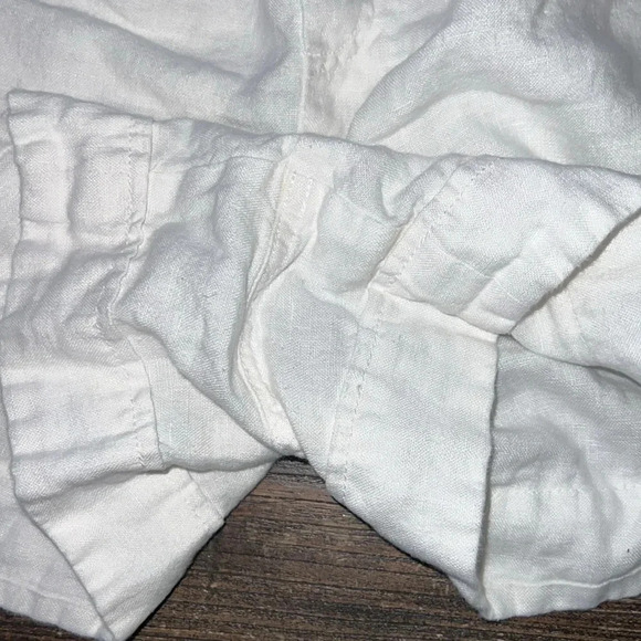 Athleta Cabo White Linen Shorts Women’s Size 20 Relaxed Fit Summer Casual - Picture 8 of 8